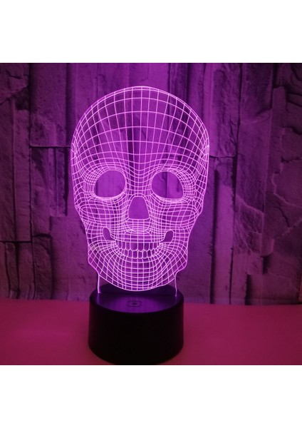 3D Kafatası Lambaları, 3D Gece Lambası, Inanılmaz Illusion Lambalar Gece Lambası LED Gece Lambası Çocuklar Için Optik Lamba Hediyesi 7 Renk Değişimi Görsel Lamba (Yurt Dışından) modelleri