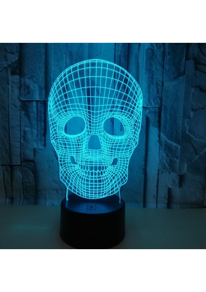 3D Kafatası Lambaları, 3D Gece Lambası, Inanılmaz Illusion Lambalar Gece Lambası LED Gece Lambası Çocuklar Için Optik Lamba Hediyesi 7 Renk Değişimi Görsel Lamba (Yurt Dışından) fırsatları
