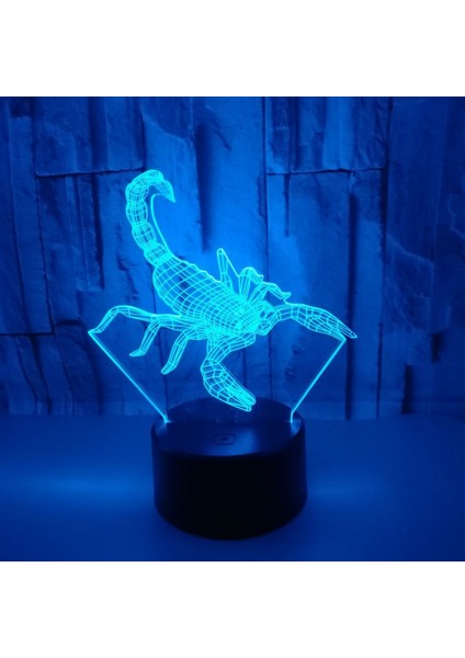3D LED Illüzyon Lamba, Gece Işığı 16 Renk Kısılabilir USB ile Güçlendirilmiş Uzaktan Kumandalı Dokunmatik Kontrol Scorpion (Yurt Dışından) fırsatları
