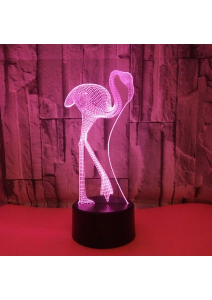 Optik Illüzyon 3D Flamingolar Gece Işık 16 Renk Değiştirme USB Powered Uzaktan Kumanda Dokunmatik Anahtarı Dekor Lamba LED Masa Masa Lambası Çocuk Noel Doğum Günü Hediyesi (Yurt Dışından) modelleri
