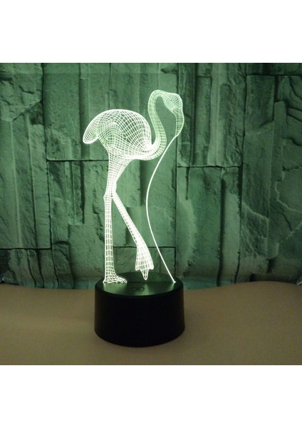 Optik Illüzyon 3D Flamingolar Gece Işık 16 Renk Değiştirme USB Powered Uzaktan Kumanda Dokunmatik Anahtarı Dekor Lamba LED Masa Masa Lambası Çocuk Noel Doğum Günü Hediyesi (Yurt Dışından) fırsatları
