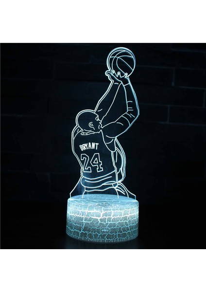 LED Basketbol Oyuncu Gece Işık Ht 3D Illusion Lamba Basketbol Oyuncu Hediye Işık Uzaktan Kumanda ile 16 Renk --- Cyberpunk (Yurt Dışından)