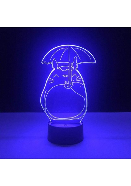LED Gece Lambası Çocuklar Için 3D Lamba Erkek Kız Bebek Odası Dekor Güzel Çocuklar LED Gece Lambası Çocuk Hediye Totoro Şemsiye Doğum Günü Hediyesi Yatak Odası Gece Gecesi 16 Renk (Yurt Dışından)