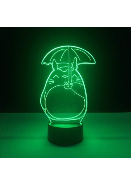 LED Gece Lambası Çocuklar Için 3D Lamba Erkek Kız Bebek Odası Dekor Güzel Çocuklar LED Gece Lambası Çocuk Hediye Totoro Şemsiye Doğum Günü Hediyesi Yatak Odası Gece Gecesi 16 Renk (Yurt Dışından)