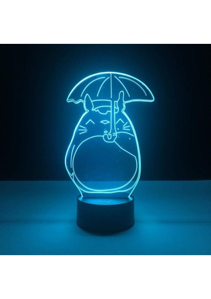 LED Gece Lambası Çocuklar Için 3D Lamba Erkek Kız Bebek Odası Dekor Güzel Çocuklar LED Gece Lambası Çocuk Hediye Totoro Şemsiye Doğum Günü Hediyesi Yatak Odası Gece Gecesi 16 Renk (Yurt Dışından)