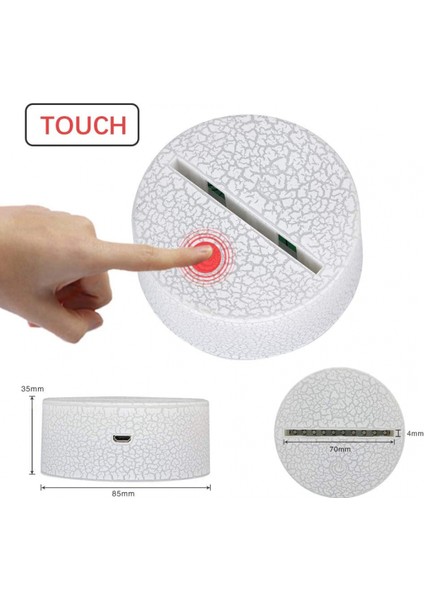 Tüm Şekiller 3D Lamba Poke Kristal Rgb Değiştirilebilir Ruh Hali Lambası 7 Renkli Işık;ht Tabanı Soğuk Gece;ht Işık;ht Doğum Günü Tatil Hediyesi Için (Kayan Crackle Tabanı) (Yurt Dışından) fiyatları