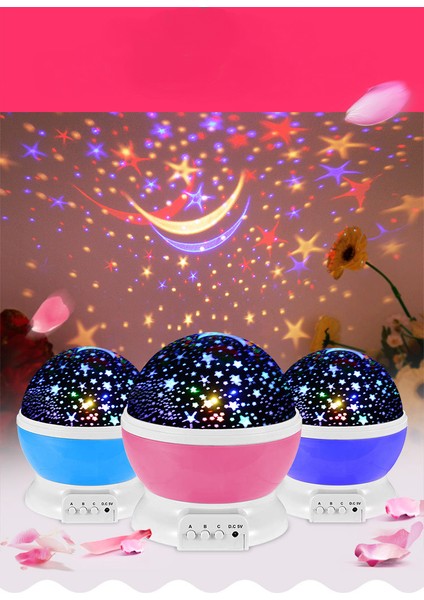 Çocuklar Için Projektör Gece Işık Hts 360 Derece Dönen Evren Bebek Kız Erkek Yatak Odası Parti ve Doğum Günü Oyuncakları Hediyeler Için (Mor) (Yurt Dışından)