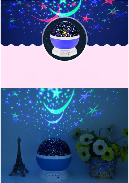 Çocuklar Için Projektör Gece Işık Hts 360 Derece Dönen Evren Bebek Kız Erkek Yatak Odası Parti ve Doğum Günü Oyuncakları Hediyeler Için (Mor) (Yurt Dışından)