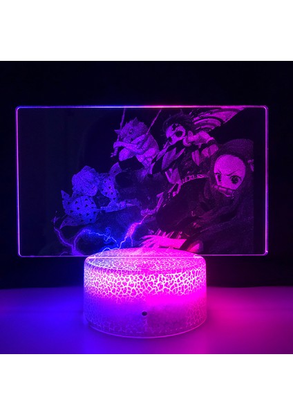 LED Gece Aydınlatması Ht Anime Akrilik Kazınmış Çift Renkli Uzaktan Kumanda Lambası Ev Yatak Odası Dekoru Için Işık;hts --- Desen 2(Çatlak Koltuk) (Yurt Dışından)