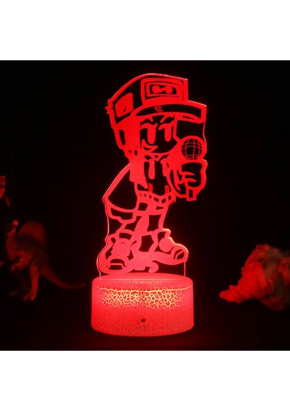 3D Gece Işıkları, Uzaktan Kumandalı ve Rgb Renkli 3D Optik Illüzyon LED Lambalar (Cuma Gecesi Funkin) (Yurt Dışından)
