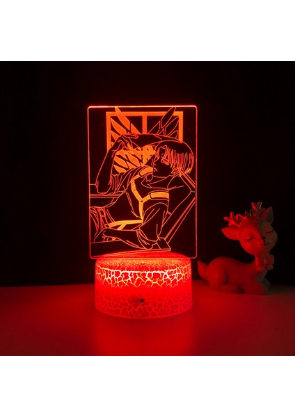 3D Anime Karakter Gece Işık;ht Illusion Lamba Saldırı Anime LED Işık Uzaktan Kumanda Heykelcik;hts Odası --- B5（crack Seat） (Yurt Dışından)
