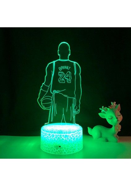 Basketbol Oyuncusu Gece Işık Ht 3D Illusion LED Lamba Uzaktan Kumandalı Spor Aşığı Için En Iyi Doğum Günü --- A1（crack Seat） (Yurt Dışından)
