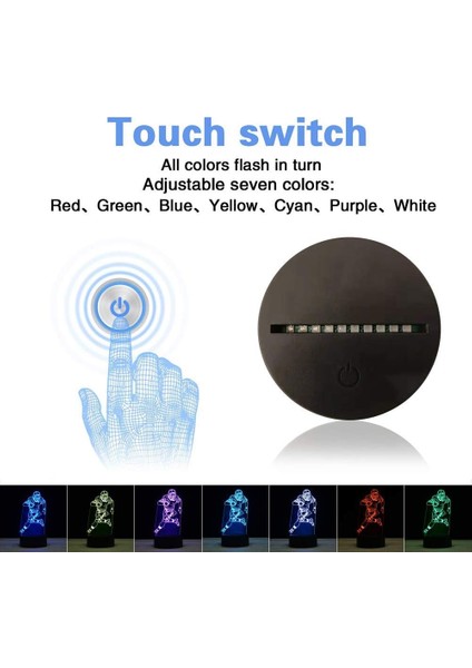 3D Illusion LED Gece Işığı, 7 Renk Kademeli Değişen Dokunmatik Anahtarı Tatil Hediyeleri Veya Ev Dekorasyonları Için USB Masa Lambası (Futbol Oyuncusu, Rugby Işığı; Ht) (Yurt Dışından) fırsatları