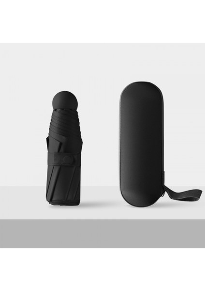 Kapsül Kutulu Siyah）büyük Ultra Hafif Küçük Beş Katlı Şemsiye Güneş Koruyucu Güneşlik Güneşlik Anti-Ultraviyole Şemsiye Mini Şemsiyeler ve Yağmur Şemsiyeleri (Yurt Dışından)