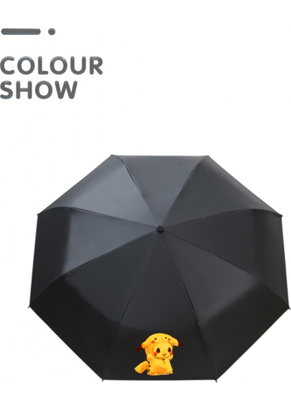 Sevimli Pikachu Otomatik Yağmur ve Parlaklık Çift Kullanımlı Şemsiye Erkek ve Kadın Katlanır Şemsiye Yaratıcı Trend Güneşlik Güneş Şemsiyesi (Yurt Dışından) modelleri