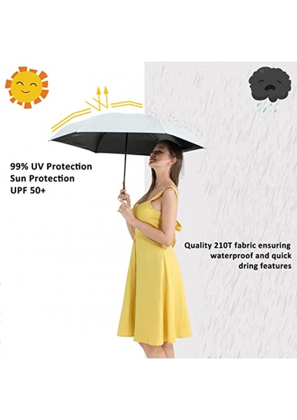 Çanta Için Mini Şemsiye-Küçük Kompakt Uv Şemsiye Koruma Güneş-Cep Hafif Şemsiye---Düz-Koyu Yeşil (Yurt Dışından) modelleri