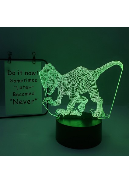 Dinozor Serisi Gece Işık Ht 16 Renk 3D LED Illusion Lamba Uzaktan Kumandalı Oyuncaklar Çocuk Ev Dekorasyon Işık - Dinozor K (Siyah Koltuk) (Yurt Dışından)