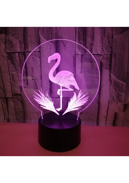 3D Flamingo Gece Işık Ht 16 Renk Değiştirme USB Güç Uzaktan Kumanda Dokunmatik Anahtar Dekor Lamba Optik Illusion Lamba LED Masa Masa Lambası Çocuk Noel Doğum Günü Hediyesi (Yurt Dışından)