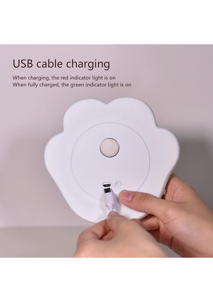 Gece Lambaları, LED Çocuk Gece Lambası Silikon Kedi Pençesi Gece Lambası Renk Değişen USB Gece Lambası Çocuk Işığı Silikon Bebek Kumanda Işık Çocuk Odası Dekorasyon Hediye (Yurt Dışından)