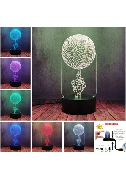 Cool Boy Spor Eylemleri Gece Işık Ht 3D LED Yenilik El Üst Basketbol Işık;ht Masa Lambası 16 Renk Optik Dokunmatik Uzaktan Lamba Ev Boy Genç Yatak Odası Dekor Noel Tatil Hediyesi Ampul (Yurt Dışından) fiyatları