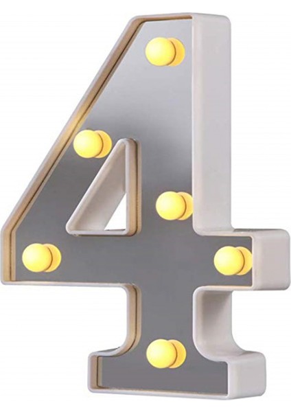 LED Kayan Yazı Işığı; Hts 26 Alfabe Işığı; Ht Up Harfler Gece Için Mükemmel Burcu; Ht Işık; Ht Düğün Doğum Günü Partisi Noel Lambası Ev Bar Dekorasyonu (Numara 4) (Yurt Dışından)