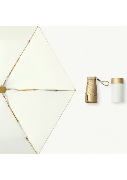 Mini Rüzgar Geçirmez Katlanır Seyahat Şemsiyesi, Güneş ve Yağmur Şemsiyeleri, Uv Korumalı Şemsiye ---- Badem Beyazı (Yurt Dışından)