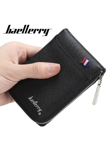 Yeni Moda Fermuarlı Erkek Cüzdan Küçük Kısa Kredi Kartı Tutucusu Erkek Vintage Mini Adam Çanta Bozuk Para Cebi ile (Yurt Dışından) modelleri