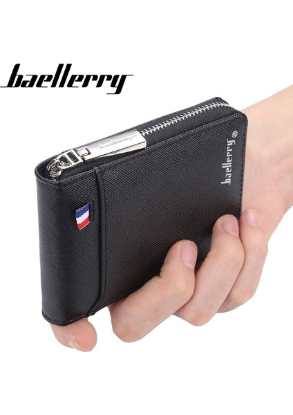 Yeni Moda Fermuarlı Erkek Cüzdan Küçük Kısa Kredi Kartı Tutucusu Erkek Vintage Mini Adam Çanta Bozuk Para Cebi ile (Yurt Dışından) fırsatları