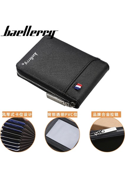 Yeni Moda Fermuarlı Erkek Cüzdan Küçük Kısa Kredi Kartı Tutucusu Erkek Vintage Mini Adam Çanta Bozuk Para Cebi ile (Yurt Dışından) indirimleri