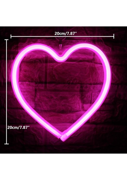 Kalp Neon Tabela, LED Neon Işık; Ht Veya USB Kumandalı Kalp Dekoratif Neon Işık; Ht, Masa Yatak Odası Duvar Için Kalp Şekli Lamba (Yurt Dışından) fiyatları
