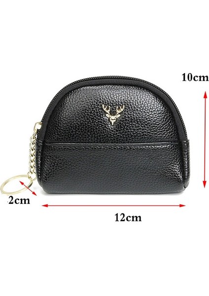 Fermuarlı Para Cüzdan Anahtar Çanta Debriyaj Çanta Para Değişim Çanta Küçük Vintage Cüzdan Sevimli Yarım Yuvarlak Pu Para Cepler Mini Kozmetik Çantası (Yurt Dışından) modelleri