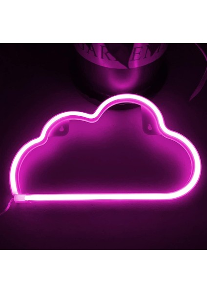 Bulut Şekilli Neon Burcu LED Neon Işık; Ht Duvar Tabelaları Işık; Noel Yeni Yıl Için Ht Up Burcu Duvar Sanatı Yatak Odası Bebek Odası Düğün Parti Duvar Dekoru-Pembe Bulut (Yurt Dışından)