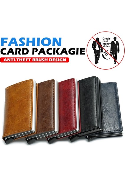 Mini Küçük Para Cüzdan Kılıf Kımlık Kredi Bankası Kartlıklı Cüzdan Lüks Marka Erkekler Anti Rfid Engelleme Korumalı Sihirli Deri Ince (Yurt Dışından) indirimleri