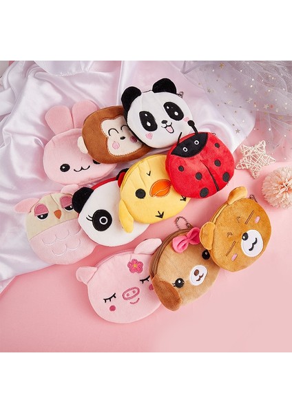Yumuşak Peluş Karikatür Kadın Bozuk Para Cüzdanı Sevimli Hayvan Fermuar Çocuk Kız Para Cüzdan USB Kablosu Kulaklık Mini Çanta Anahtar Cüzdan (Yurt Dışından) fırsatları