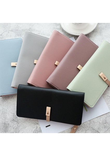 Yeni Fermuar Bayan Uzun Cüzdan Retro Bozuk Para Cüzdanı Cüzdan Pu Moda Debriyaj Çanta Büyük Kapasiteli Bayan Cüzdan (Yurt Dışından)