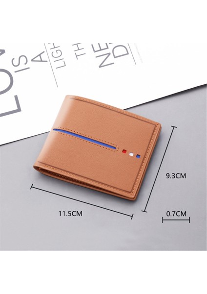 Yeni Stil Marka Erkek Para Cüzdan Ultra-Ince Pu Deri Çanta Kart Tutucu Kısa Portefeuille Homme Fermuar Olmadan Dolar Klip (Yurt Dışından) modelleri