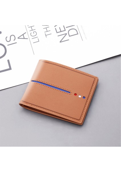 Yeni Stil Marka Erkek Para Cüzdan Ultra-Ince Pu Deri Çanta Kart Tutucu Kısa Portefeuille Homme Fermuar Olmadan Dolar Klip (Yurt Dışından) fırsatları