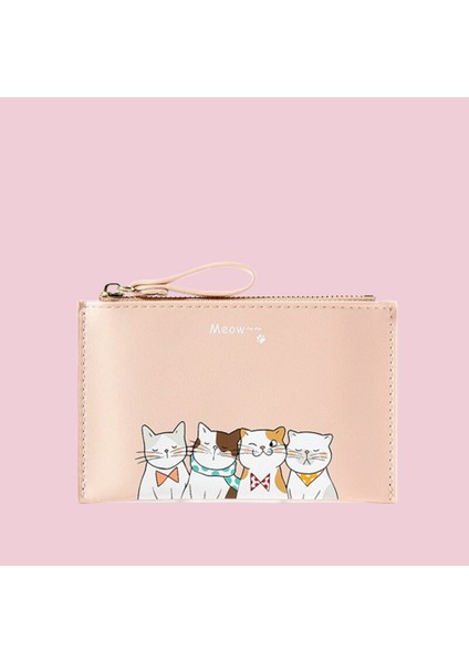 Yeni Moda Cüzdan Ultra Ince Çanta Banka Kartı Tutucu Kadın Para Çantası Sevimli Karikatür Kedi Fermuarlı Bozuk Para Cüzdanı Basit Cüzdan Kızlar Için (Yurt Dışından) modelleri