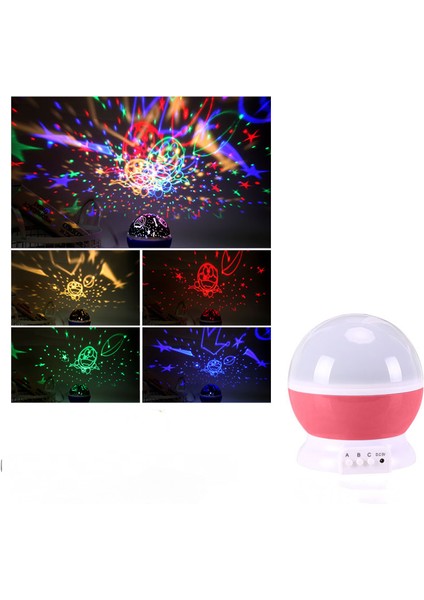 Çocuklar Için Projektör Gece Lambası 360 Derece Dönen Doraemon Gecesi Bebek Kız Erkek Yatak Odası Partisi ve Doğum Günü Oyuncakları Hediyeleri Için (Pembe) (Yurt Dışından)