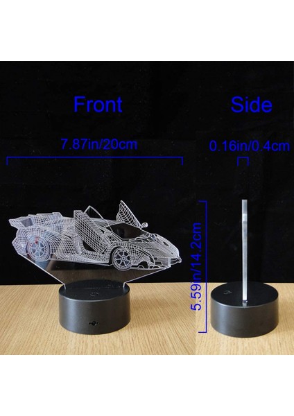 Araba Yarışı Gece LED 3D Illusion USB Mevcut 16 Renk Uzaktan Kumanda Lambası Bebek Çocuk Yürüyor Boy Genç Erkekler Için Noel Doğum Günü Hediyesi Fan Yatak Odası Odası Dekor (Car1 Rc) (Yurt Dışından)