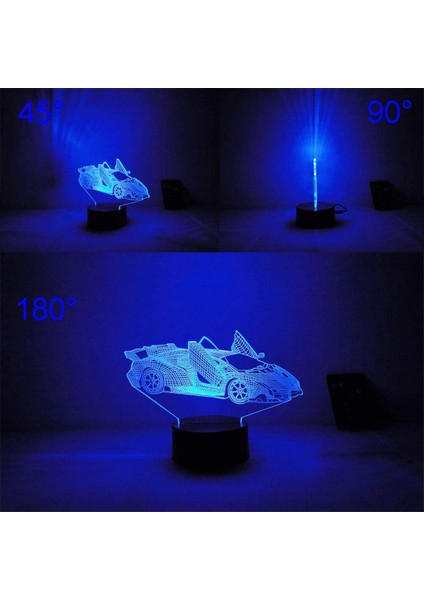 Araba Yarışı Gece LED 3D Illusion USB Mevcut 16 Renk Uzaktan Kumanda Lambası Bebek Çocuk Yürüyor Boy Genç Erkekler Için Noel Doğum Günü Hediyesi Fan Yatak Odası Odası Dekor (Car1 Rc) (Yurt Dışından)