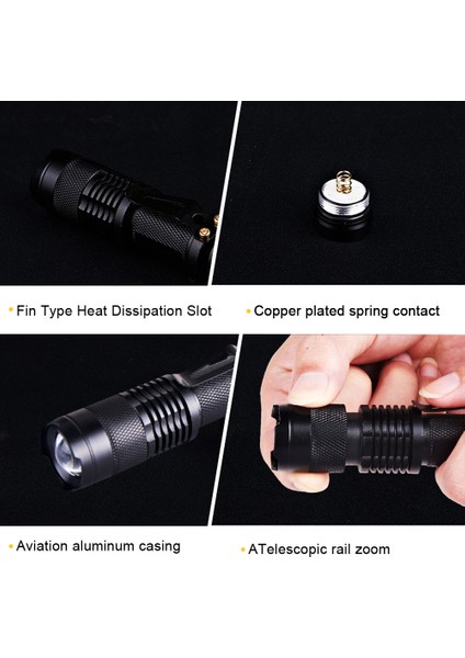 Uv Ultra Violet LED El Feneri Yakınlaştırılabilir 3 Modlu Torch Blacklight Işık Lambası (Yurt Dışından)
