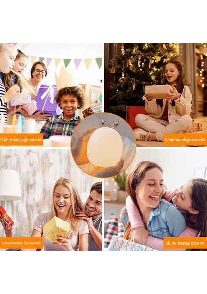 Boynuzlu Çocuk Gece Lambaları, Taşınabilir LED Bebek Gece Lambası, USB Şarj Edilebilir, Çocuklar Için Yumuşak Silikon Işık Yatak Odası, Gece, Tatlı Oda Dekor Hediye (Beyaz) (Yurt Dışından)