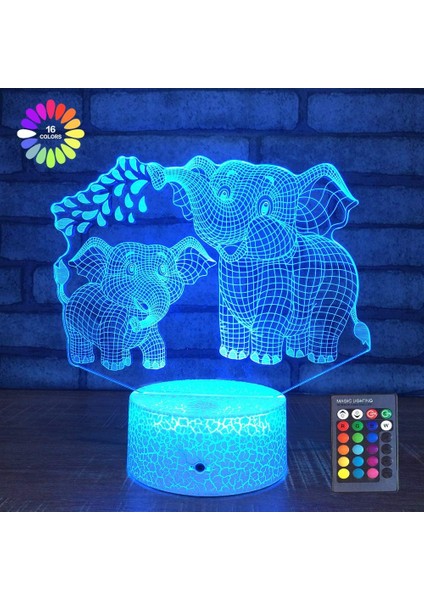 Fil 3D Gece Işık Çocuklar Için 3D Lamba 16 Renk Değiştirme Uzaktan Kumanda Fil Oyuncakları 10 9 3 5 2 8 1 7 6 4 Yaşındaki Kızlar Kadın Bebek Erkek Hediyeler (Yurt Dışından)
