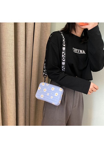 Moda Sevimli Papatya Desen Mini Sert Bavul Şekli Crossbody Çanta Kabuk Kozmetik Durumda Omuz Çantası Kadınlar Için Bayan Çanta (Yurt Dışından) modelleri