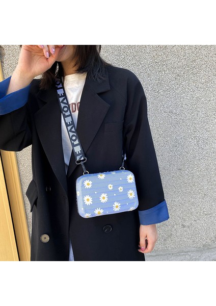 Moda Sevimli Papatya Desen Mini Sert Bavul Şekli Crossbody Çanta Kabuk Kozmetik Durumda Omuz Çantası Kadınlar Için Bayan Çanta (Yurt Dışından) fırsatları