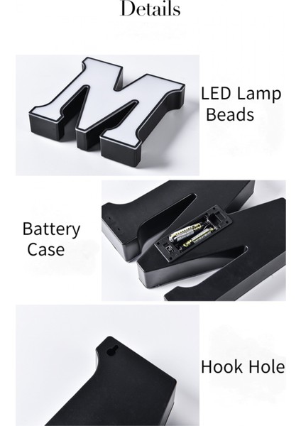 LED Kayan Yazı Işığı;hts-Dıy Kayan Yazı Işığı;hts Up Mektup Işaretleri Düğün, Doğum Günü, Parti, Bar Dekorasyonu (Z Harfi) Için 26 Alfabe Işaretleri (Yurt Dışından)