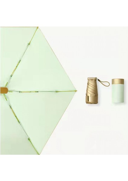 Mini Rüzgar Geçirmez Katlanır Seyahat Şemsiyesi, Güneş ve Yağmur Şemsiyeleri, Uv Korumalı Şemsiye ---- Çim Yeşili (Yurt Dışından)