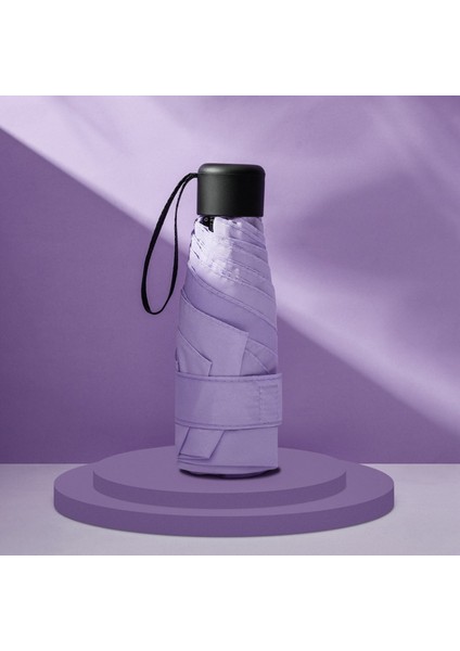 Beş Katlı Şemsiye Katlanır Güneş Koruyucu Güneş Şemsiyesi Güneş Şemsiyesi Düz Renk Mini Beş Katlı Şemsiye ------ Açık Mor (Yurt Dışından)