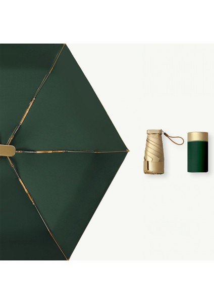 Mini Rüzgar Geçirmez Katlanır Seyahat Şemsiyesi, Güneş ve Yağmur Şemsiyeleri, Uv Korumalı Şemsiye ---- Koyu Yeşil (Yurt Dışından)